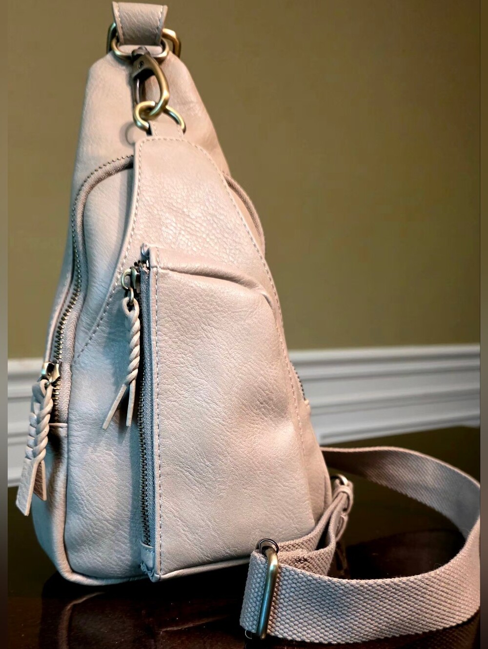 Antik Kraft Tasha Stone Vegan Leather Crossbody Sling Bag